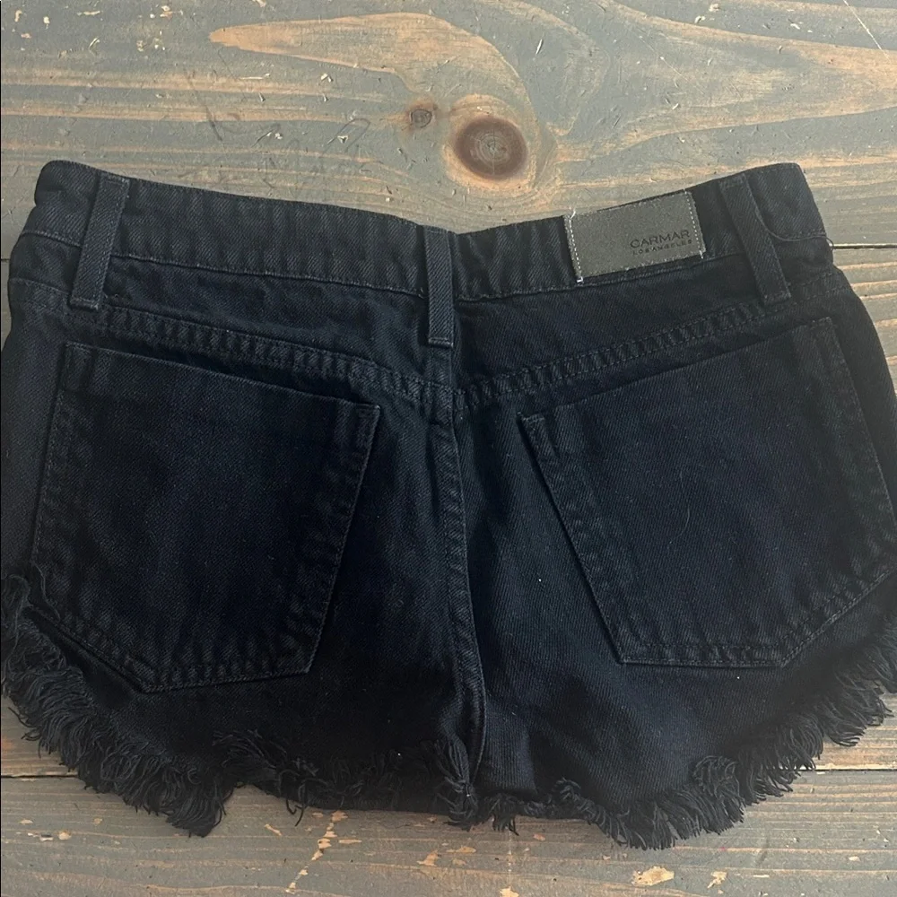 Carmar Black Distressed Frayed Hem Denim Shorts - Picture 4 of 4